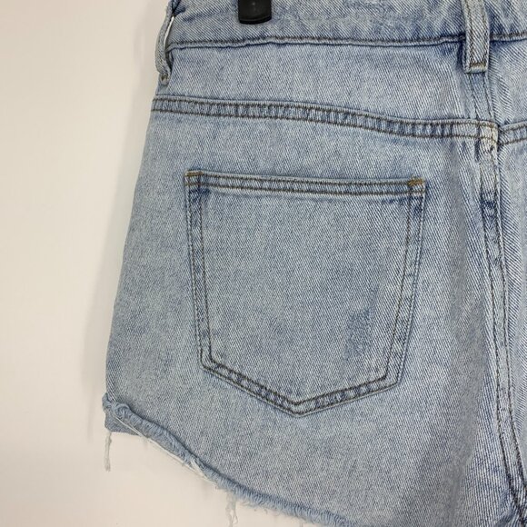 Pacsun Mom Shorts Blue Distressed Denim Fray Cutoff High Rise - Picture 15 of 16